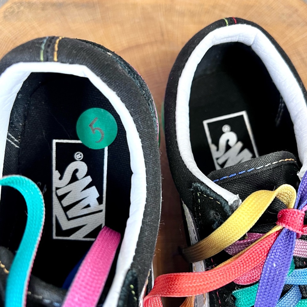 *Vans | Old Skool Unisex Stacked Rainbow Platform Size 5 - Picture 8 of 15